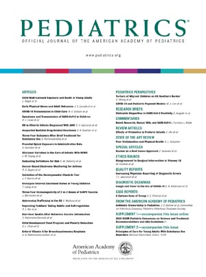 Cover of the journal of the American Academy of Pediatrics